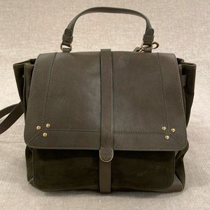 Jerome Dreyfuss Edouard in dark green suede. Worn 1-2 times.